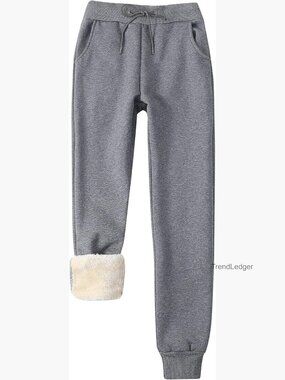 Women's Sherpa Lined Fleece Sweatpants Active Jogger Pants Winter Warm